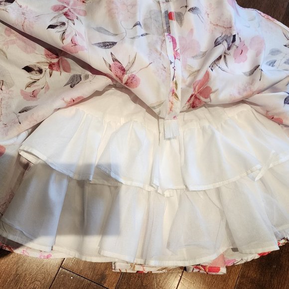 Jottum White & Pink Floral 'Spenard' Dress & Flower Belt - Picture 5 of 7